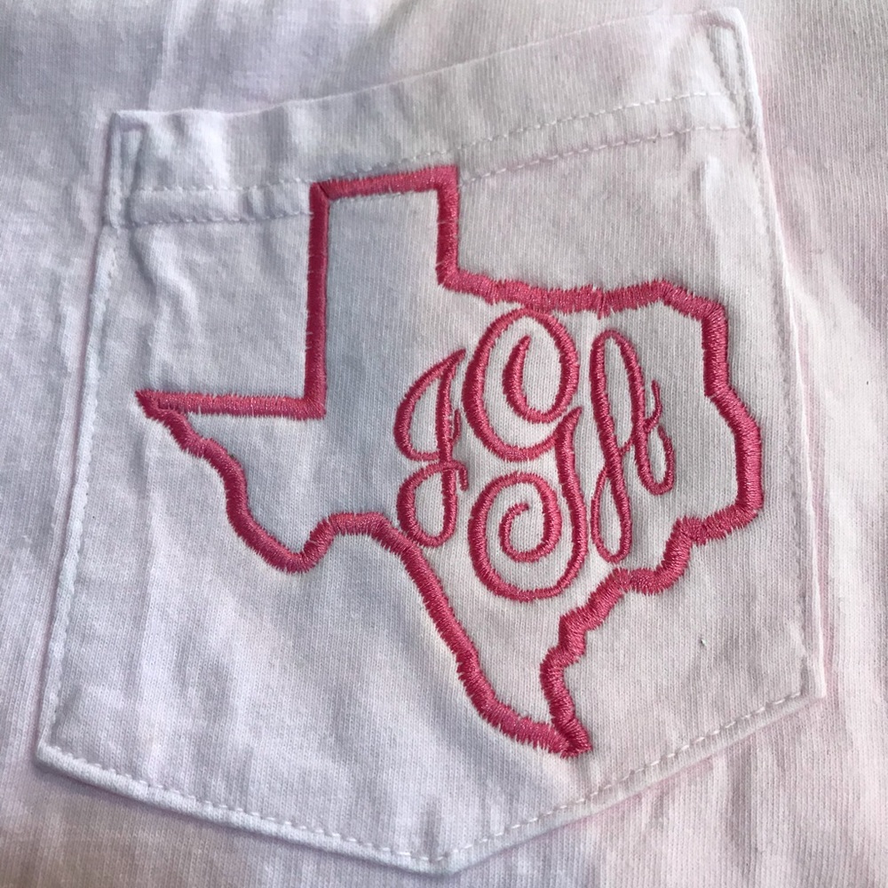 New Comfort Colors Pink T-shirt w/ Texas Monogram
